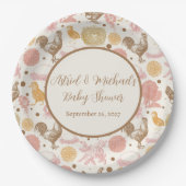 孵化すぐに鶏の女の子の赤ちゃんシャワー ペーパープレート (正面)