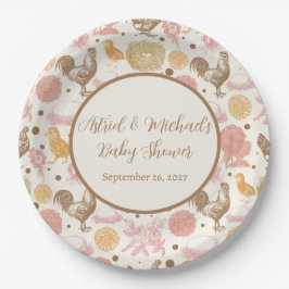 孵化すぐに鶏の女の子の赤ちゃんシャワー ペーパープレート