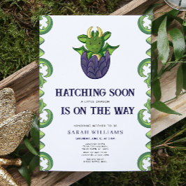 孵化すぐドラゴン男女兼用ベビーシャワー 招待状
