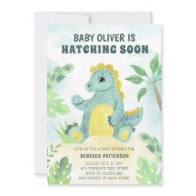 孵化するほどかわいい男の子の恐竜の赤ちゃんシャワー