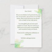 孵化するほどかわいい緑のベビー恐竜 サンキューカード (裏面)