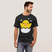 孵化するヒヨコ 赤ちゃんニワトリ コスチューム Tシャツ (正面フル)