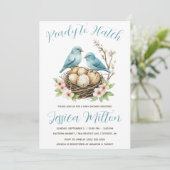 孵化する準備ができて、鳥の巣、卵の赤ちゃんシャワー 招待状 (スタンド正面)