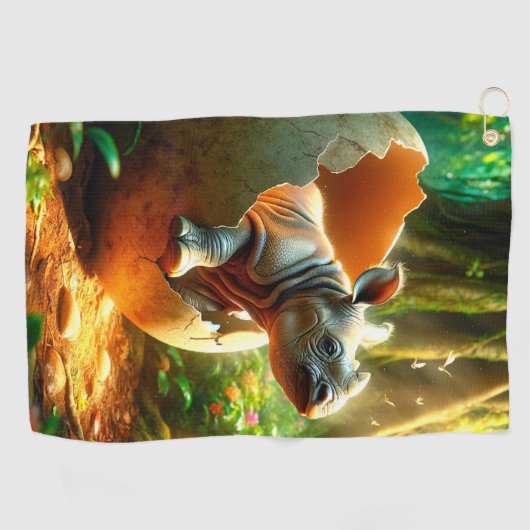 孵化サイ ゴルフタオル (横)