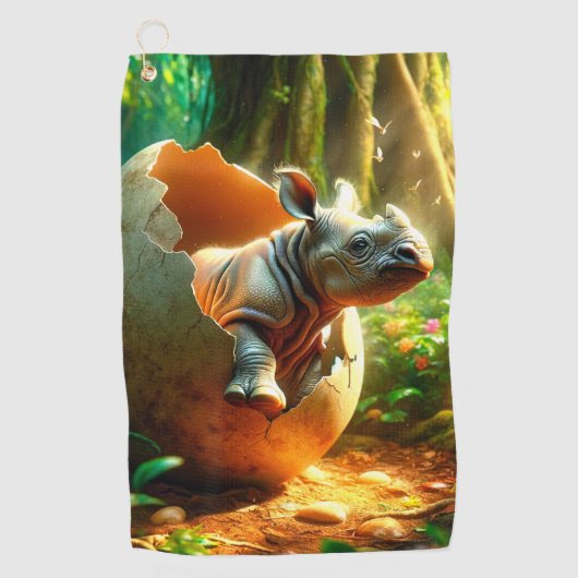 孵化サイ ゴルフタオル (正面)