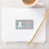 孵化ペンギンベイビーシャワーのサンキューラベル ラベル (インサイチュ)