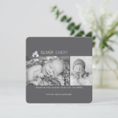 孵化卵ベビー雛の男の子の誕生の発表 案内状 (スタンド正面)