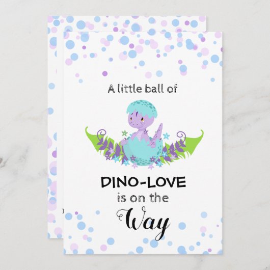 *~*孵化卵恐竜ベビーシャワー招待状 招待状 (正面/裏面)