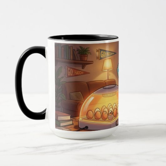 孵化日のマグカップ - たまご鑑賞コーヒーカップ マグカップ (左)