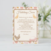 孵化鶏のベビーガールシャワー サンキューカード (スタンド正面)