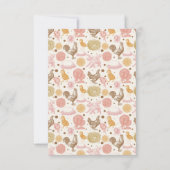 孵化鶏のベビーガールシャワー サンキューカード (裏面)