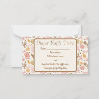 孵化鶏の赤ちゃんシャワーおむつラッフル アドバイスカード