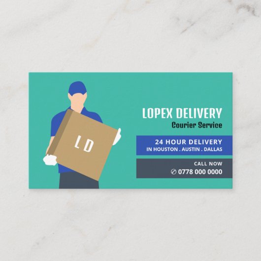 宅配便の配達人，宅配便 名刺 (正面)