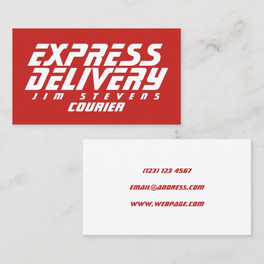 宅配便サービス（赤、白） 名刺 (正面/裏面)