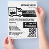 宅配便トラックロゴ、宅配便広告サービス チラシ (手)