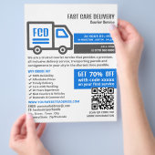 宅配便トラックロゴ、宅配便広告サービス チラシ (手)