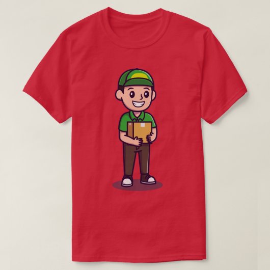 宅配便パッケージCartoon1 Tシャツ (デザイン正面)