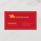 宅配便プロフェッショナル赤と黄モダン色 名刺 (裏面)