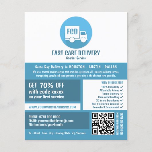 宅配便ロゴ、宅配便サー広告ビス チラシ (正面)