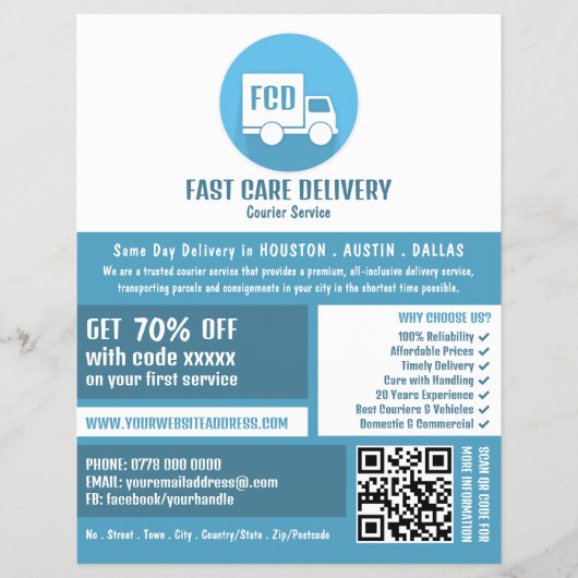 宅配便ロゴ、宅配便サー広告ビス チラシ (正面)