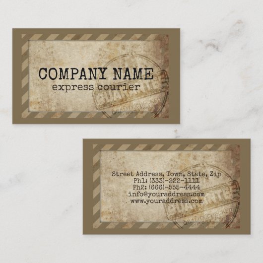 宅配表現便サービスヴィンテージカード 名刺 (正面/裏面)