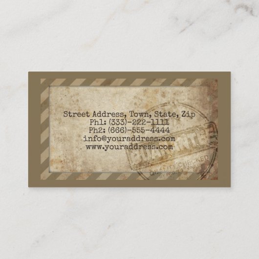 宅配表現便サービスヴィンテージカード 名刺 (裏面)