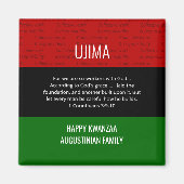 宇パーソナライズされた島ハッピークワンザ マグネット (正面)