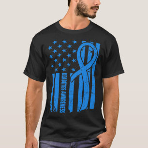 宇佐国旗の糖尿病性戦士ブルー糖尿病1型阿波 Tシャツ