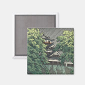 宇土櫓、雨の熊本城 河瀬巴水 マグネット (正面/裏面)
