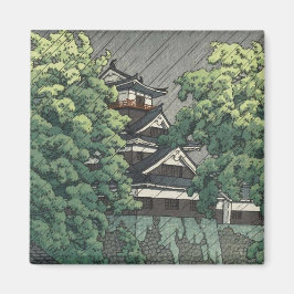 宇土櫓、雨の熊本城 河瀬巴水 マグネット