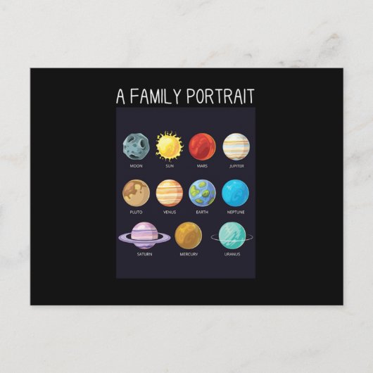宇宙おたく太陽の系惑星太陽ムーンチャ ポストカード (正面)