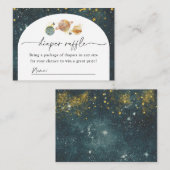 宇宙おむつラッフルカード |宇宙のベビーシャワー エンクロージャーカード (正面/裏面)