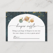 宇宙おむつラッフルカード |宇宙のベビーシャワー エンクロージャーカード (正面)