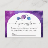 宇宙おむつラッフルカード |宇宙のベビーシャワー エンクロージャーカード (正面)