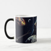 宇宙おもしろいで宇宙飛行士のショートヘア猫 モーフィングマグカップ (左)