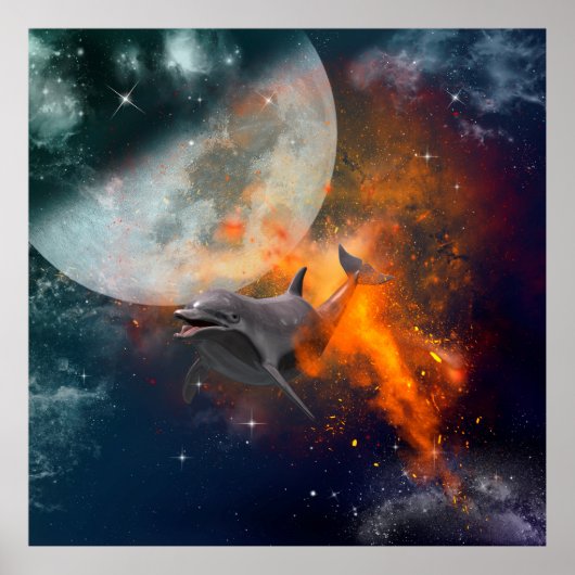 宇宙おもしろいのイルカ ポスター (正面)