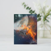 宇宙おもしろいのイルカ ポストカード (スタンド正面)