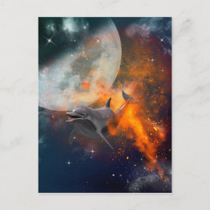 宇宙おもしろいのイルカ ポストカード