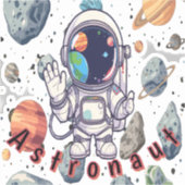 宇宙おもしろいステッカー惑星、ロケット宇宙飛行士 シール (正面)