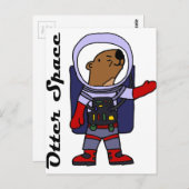 宇宙おもしろいスーツの漫画の海オッター宇宙飛行士 ポストカード (正面/裏面)