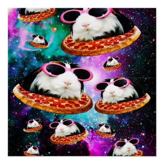 宇宙おもしろいモルモット ポスター (正面)