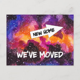 宇宙おもしろい宇宙移動における新しいアドレス 案内ポストカード