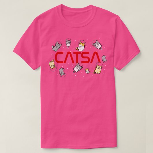 宇宙おもしろい宇宙飛行士キャットギフト男性女性子供猫 Tシャツ (デザイン正面)