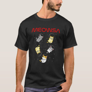 宇宙おもしろい宇宙飛行士キャットギフト男性女性子供猫 Tシャツ