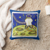 宇宙おもしろい宇宙飛行士ボードゲームアート クッション (ブランケット)