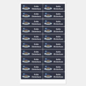 宇宙おもしろい漫画の中の鶏パーソナライズされた ラベル (シート)