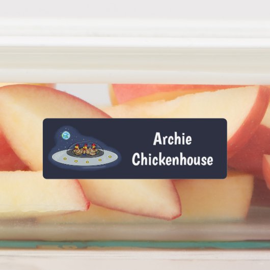 宇宙おもしろい漫画の中の鶏パーソナライズされた ラベル (貼付)