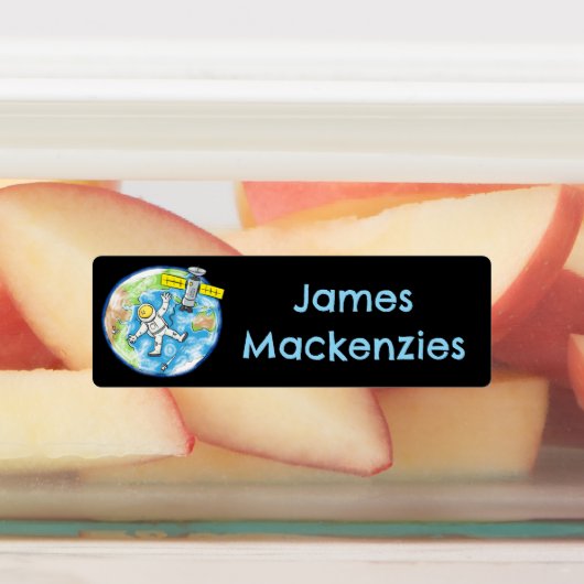 宇宙おもしろい漫画の宇宙飛行士パーソナライズされた ラベル (貼付)