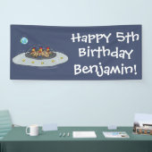 宇宙おもしろい漫画の茶色の茶葉の鶏 横断幕 (トレードショー)