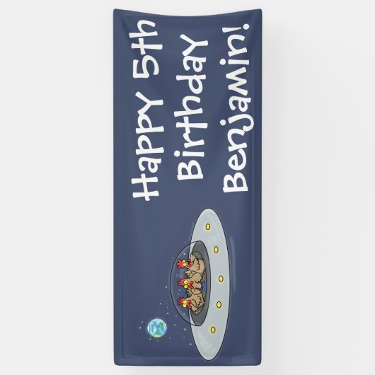 宇宙おもしろい漫画の茶色の茶葉の鶏 横断幕 (縦)